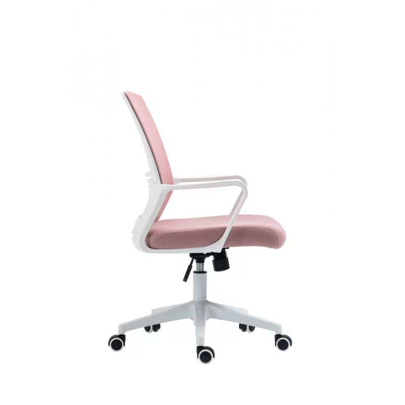Fauteuil de bureau Aero Compact – Rose & Blanc | Élégance & Confort