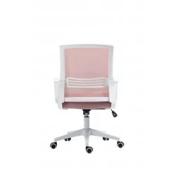 Fauteuil de bureau Aero Compact – Rose & Blanc | Élégance & Confort