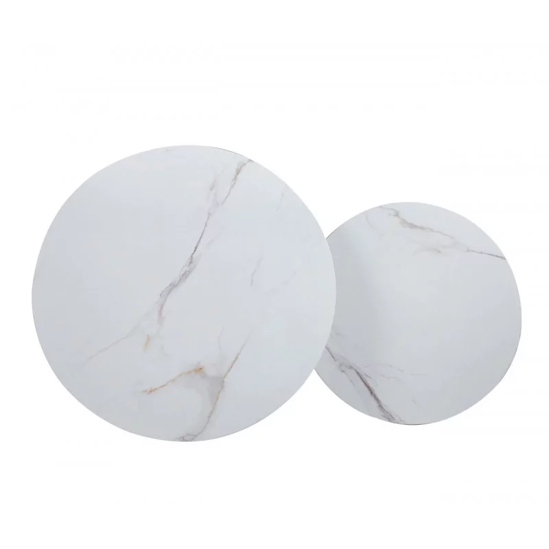 Tables basses marbre blanc brillant – Duo design Golddeco