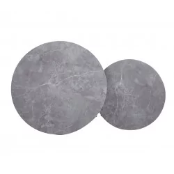 Tables basses aspect béton brillant – Duo industriel Golddeco