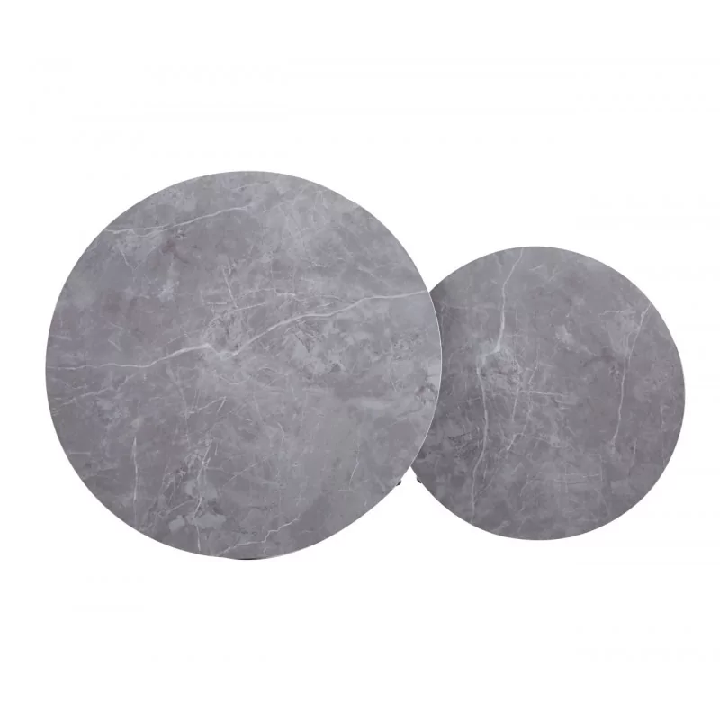 Tables basses aspect béton brillant – Duo industriel Golddeco