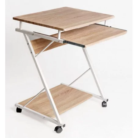 Bureau enfant mobile chêne Sonoma – compact avec tablette coulissante | Golddeco