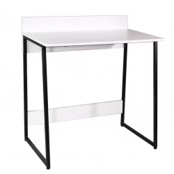 Bureau blanc avec dosseret – design contemporain et structure noire