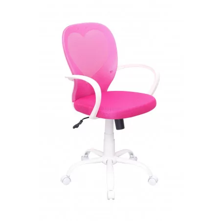 Fauteuil de bureau SweetHeart – Rose & Blanc | Design & Confort