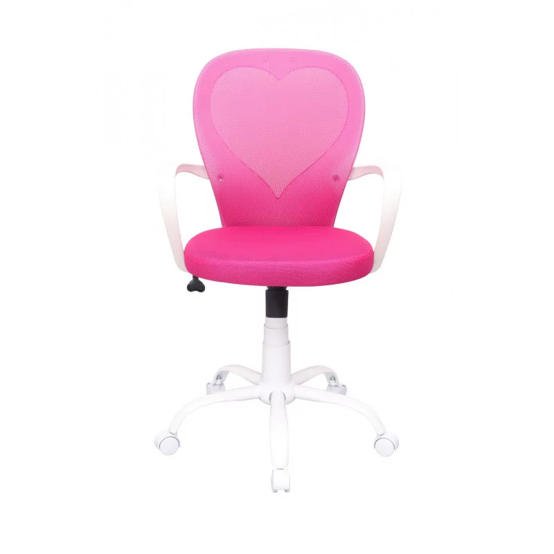 Fauteuil de bureau SweetHeart – Rose & Blanc | Design & Confort