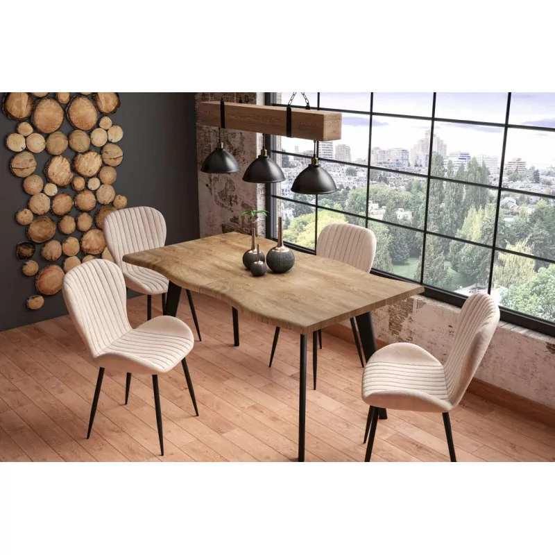 Table extensible Varenna – Chêne naturel & noir industriel