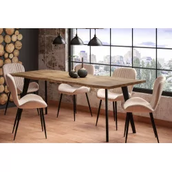 Table extensible Varenna – Chêne naturel & noir industriel