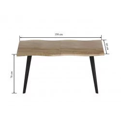 Table extensible Varenna – Chêne naturel & noir industriel