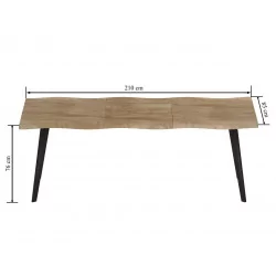 Table extensible Varenna – Chêne naturel & noir industriel