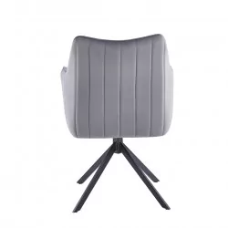 Fauteuil LEO velours gris – Pivotant 180° Golddeco