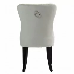 Chaise Windsor velours beige – Élégance classique Golddeco