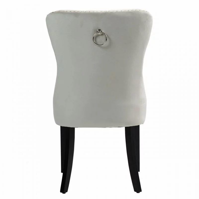 Chaise Windsor velours beige – Élégance classique Golddeco