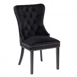 Chaise Windsor velours noir – Élégance de prestige Golddeco