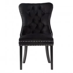 Chaise Windsor velours noir – Élégance de prestige Golddeco