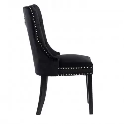 Chaise Windsor velours noir – Élégance de prestige Golddeco