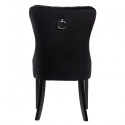 Chaise Windsor velours noir – Élégance de prestige Golddeco