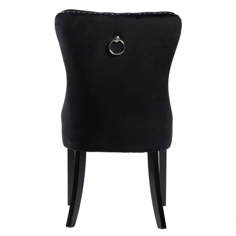 Chaise Windsor velours noir – Élégance de prestige Golddeco