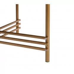 Table Basse Ronde Verre Noir & Pieds Or – VERONA Design