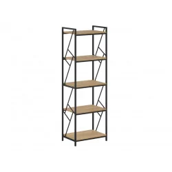 Bibliothèque LOFT 60 cm – Aspect chêne naturel & cadre noir | Golddeco