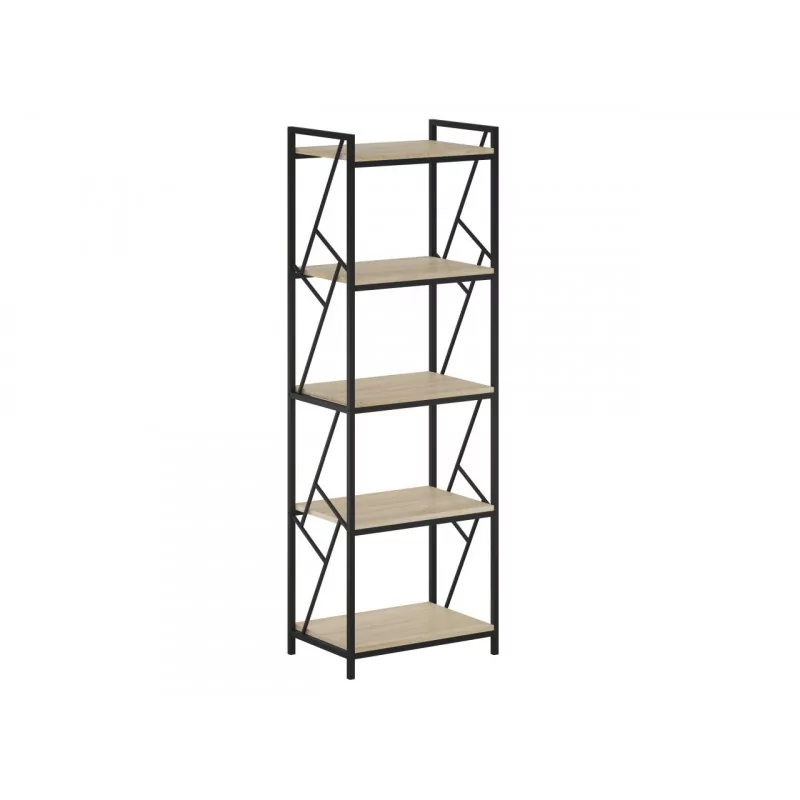 Bibliothèque LOFT 60 cm – Aspect chêne Sonoma & cadre noir | Golddeco