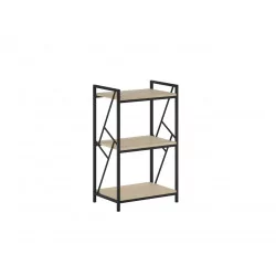 Bibliothèque LOFT 60 cm – 3 niveaux chêne Sonoma & cadre noir | Golddeco