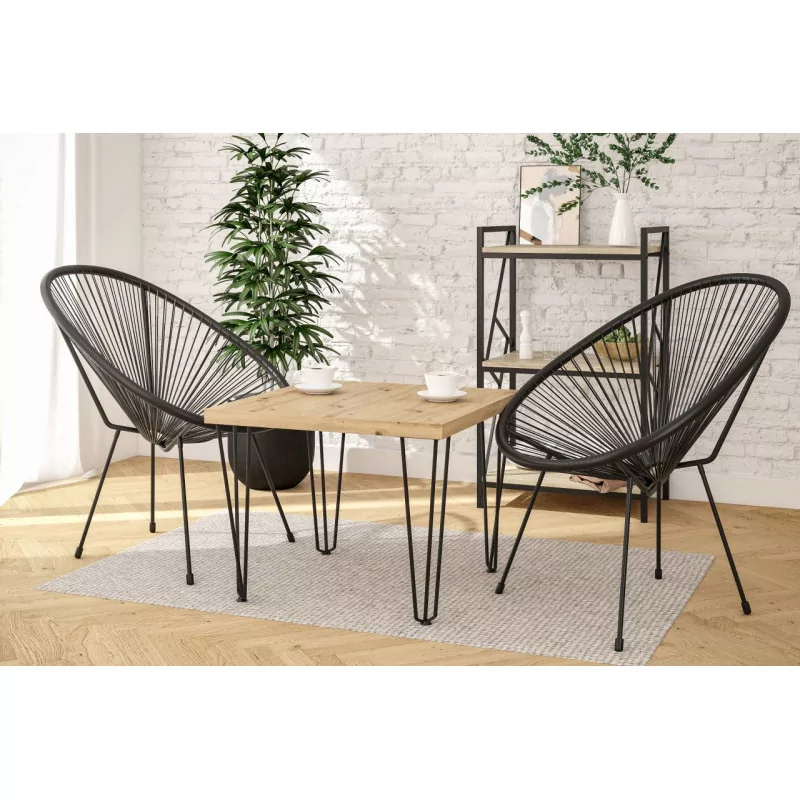 Bibliothèque LOFT 60 cm – 3 niveaux chêne Sonoma & cadre noir | Golddeco