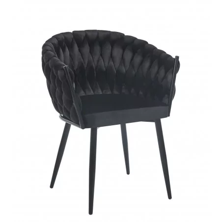 Chaise Maeva velours noir – Élégance contemporaine Golddeco