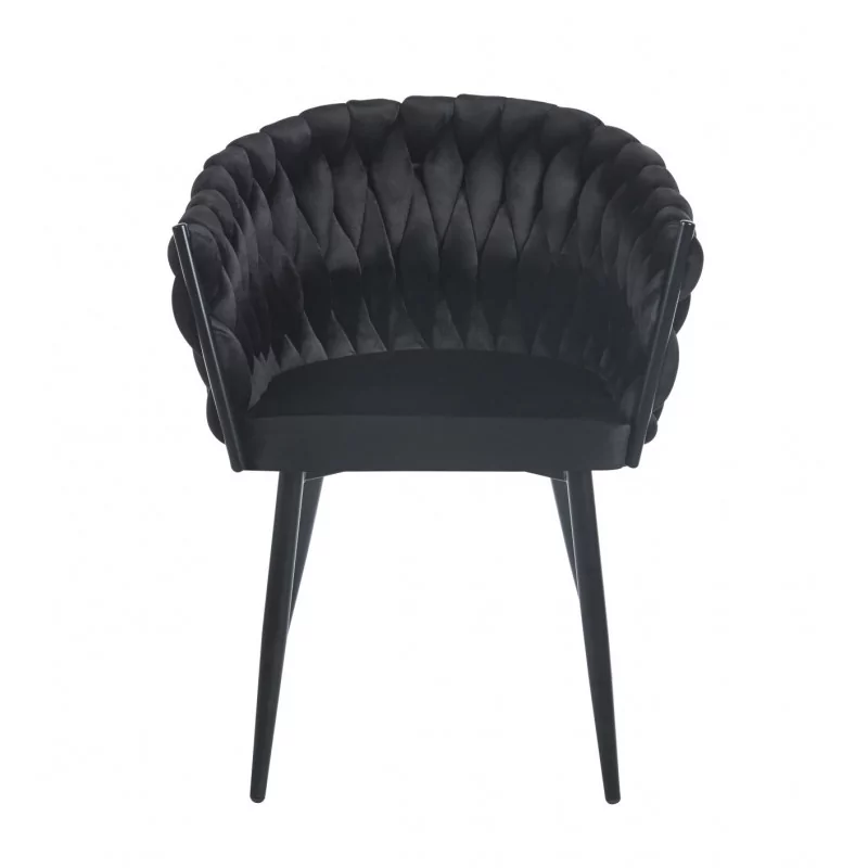 Chaise Maeva velours noir – Élégance contemporaine Golddeco