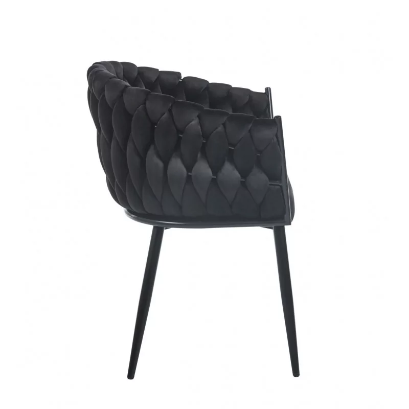 Chaise Maeva velours noir – Élégance contemporaine Golddeco