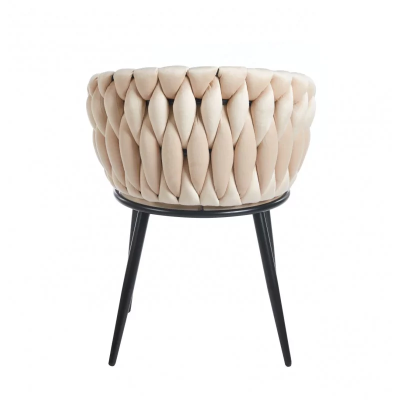 Chaise Maeva velours beige – Élégance naturelle Golddeco