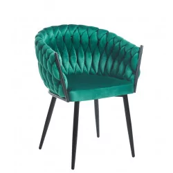 Chaise Maeva velours vert émeraude – Élégance audacieuse Golddeco
