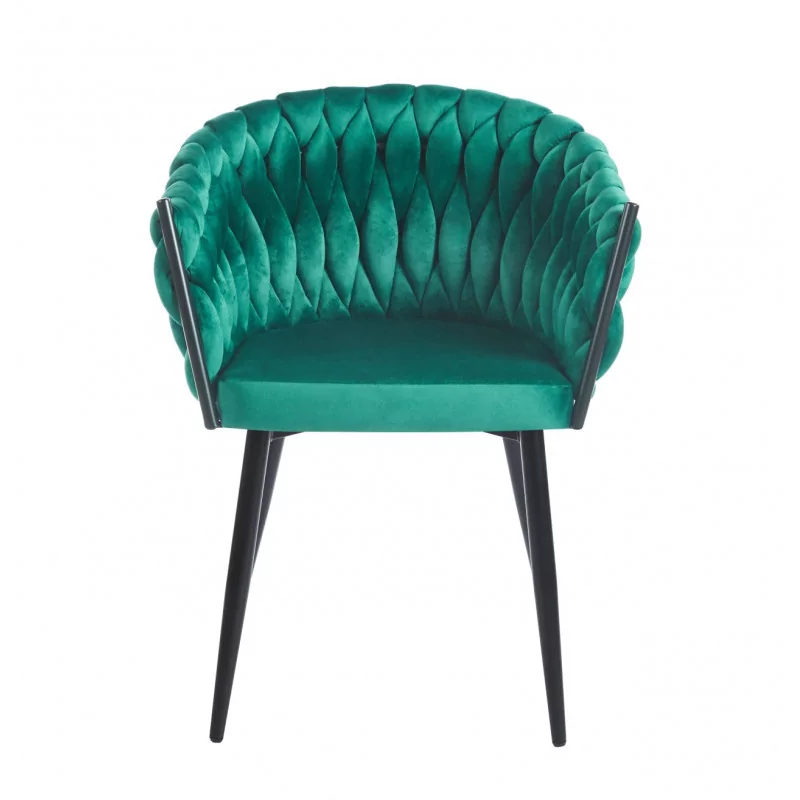 Chaise Maeva velours vert émeraude – Élégance audacieuse Golddeco