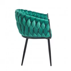 Chaise Maeva velours vert émeraude – Élégance audacieuse Golddeco