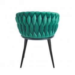 Chaise Maeva velours vert émeraude – Élégance audacieuse Golddeco