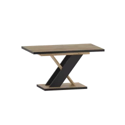 Table extensible Xenia – Chêne Wotan & Noir design croisé Golddeco