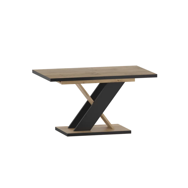 Table Xenia – Chêne Wotan & Noir Design Croisé