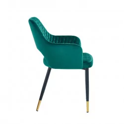 Chaise Madrid velours vert émeraude – Élégance moderne Golddeco