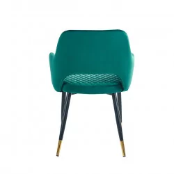 Chaise Madrid velours vert émeraude – Élégance moderne Golddeco