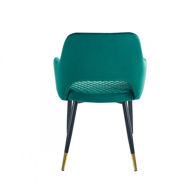 Chaise Madrid velours vert émeraude – Élégance moderne Golddeco