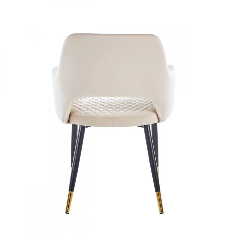 Chaise Madrid velours beige – Élégance lumineuse Golddeco