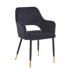 Chaise Madrid velours noir – Raffinement contemporain Golddeco