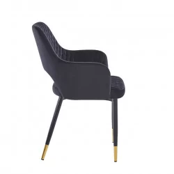 Chaise Madrid velours noir – Raffinement contemporain Golddeco