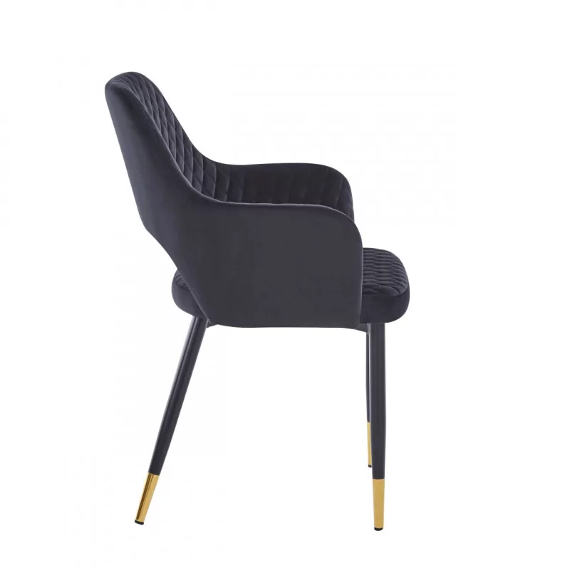 Chaise Madrid velours noir – Raffinement contemporain Golddeco