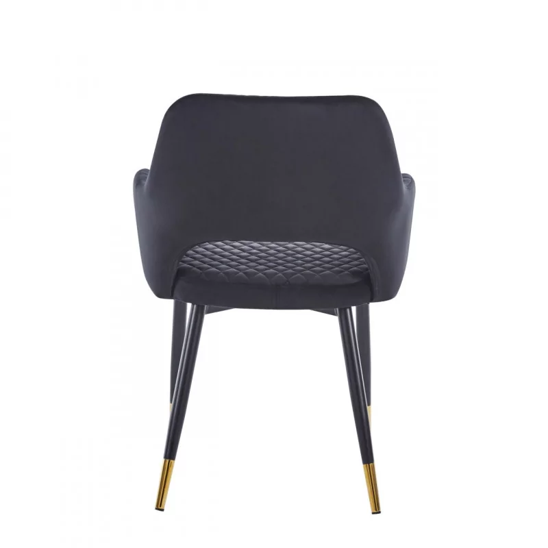 Chaise Madrid velours noir – Raffinement contemporain Golddeco