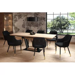 Chaise Madrid velours noir – Raffinement contemporain Golddeco