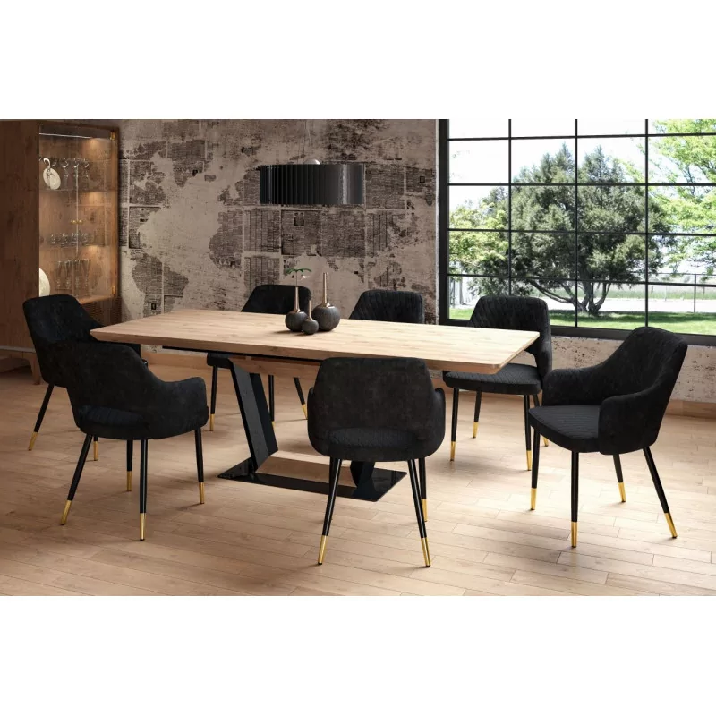 Chaise Madrid velours noir – Raffinement contemporain Golddeco