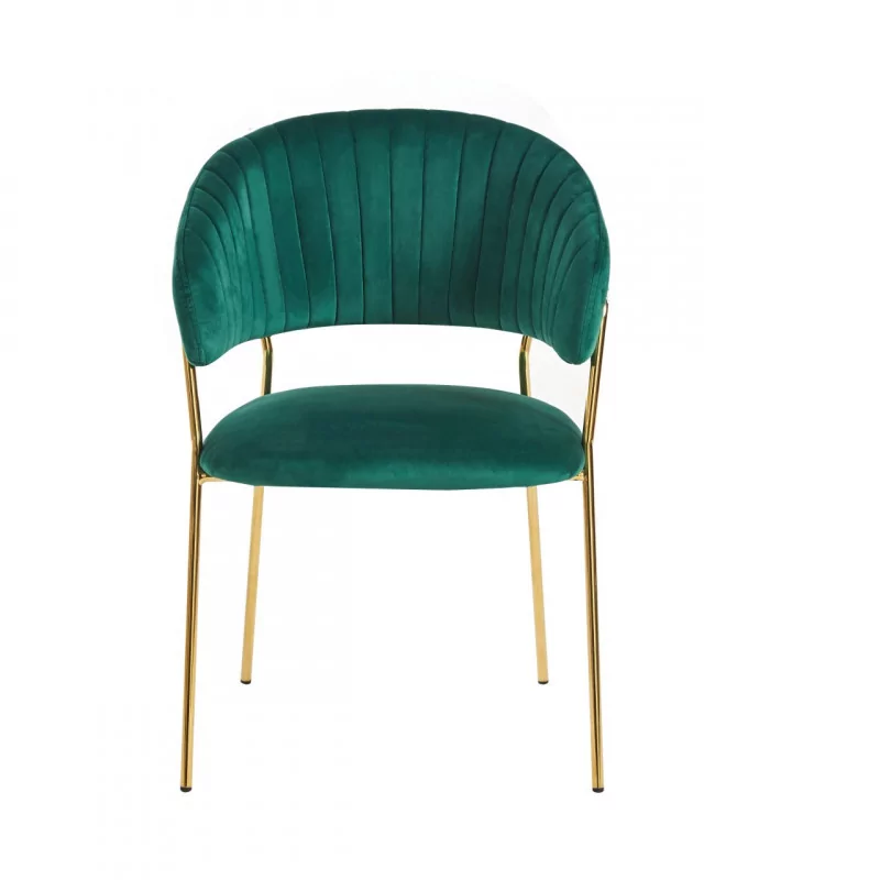 Chaise Alice velours vert émeraude – Luxe moderne Golddeco