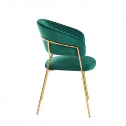 Chaise Alice velours vert émeraude – Luxe moderne Golddeco
