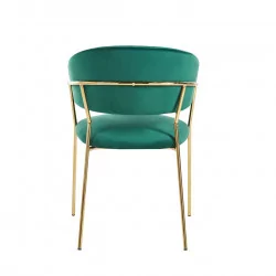 Chaise Alice velours vert émeraude – Luxe moderne Golddeco
