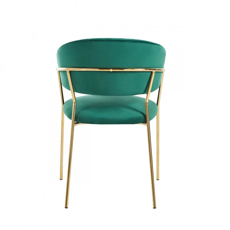 Chaise Alice velours vert émeraude – Luxe moderne Golddeco